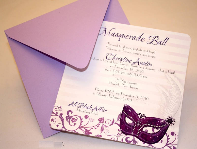 Personalized Masquerade Birthday Invitation