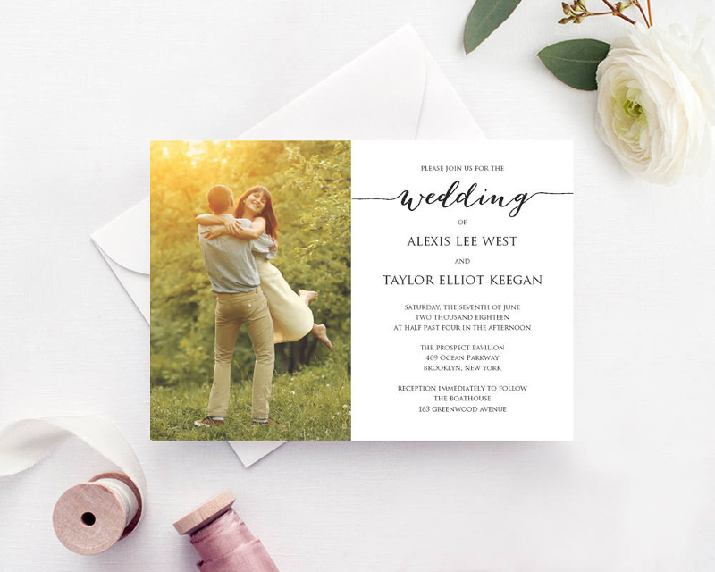 Personalized Wedding Engagement Photo Invitation