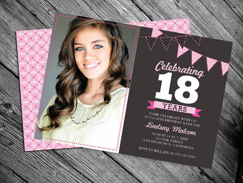 Personlized 18th Birthday Invitation