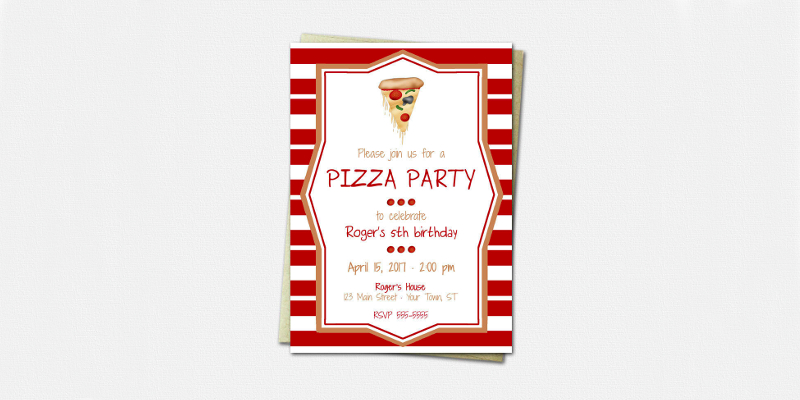 pizza party invitation
