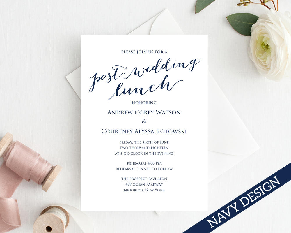 post wedding lunch invitation template