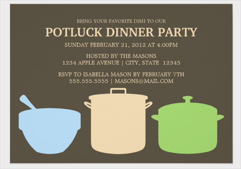 potluck dinner party invitation