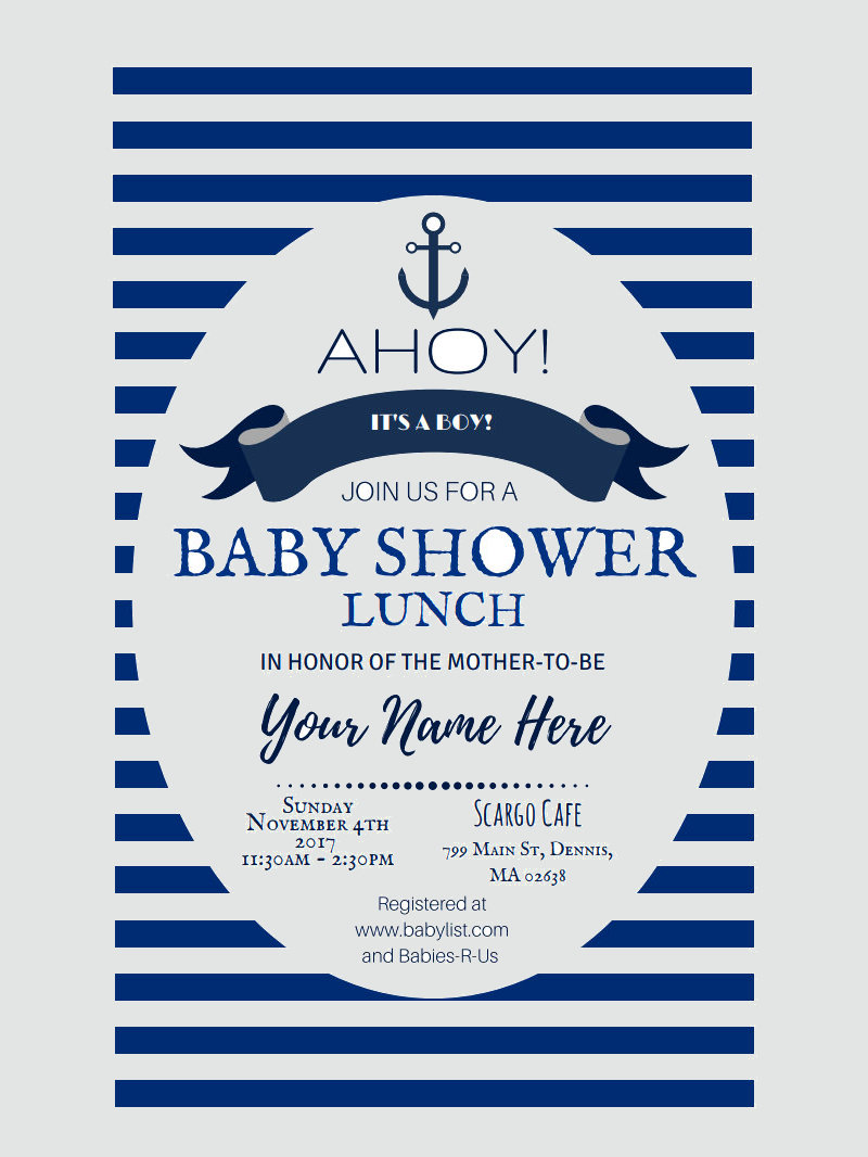 printable baby shower lunch invitation