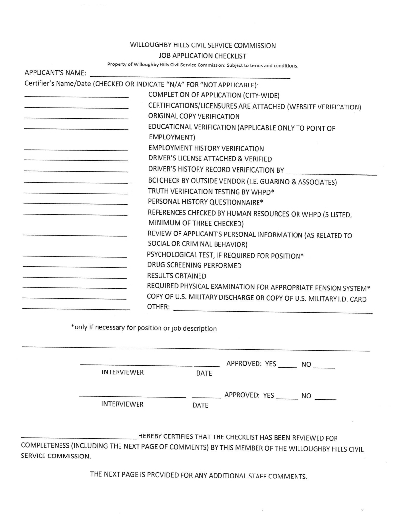 printable job application checklist2
