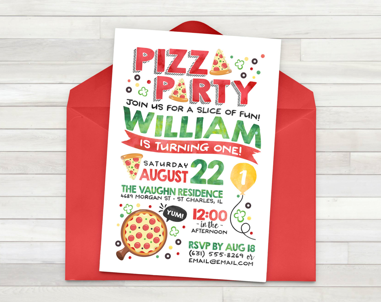 printable pizza party invitation