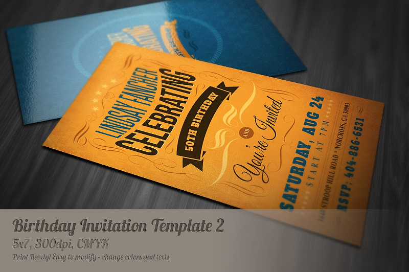 Printable Retro Birthday Invitation