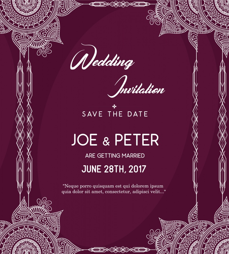 purple wedding invitations Purple wedding invitation set response cards