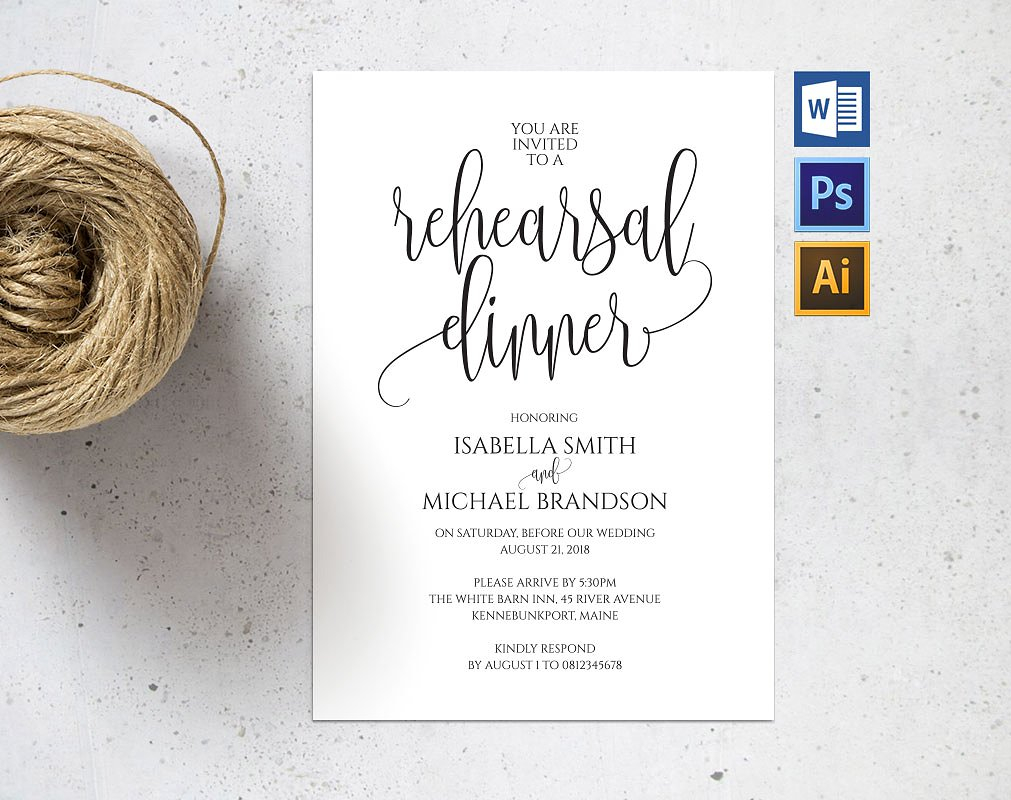 Rehearsal Dinner Invitation Design