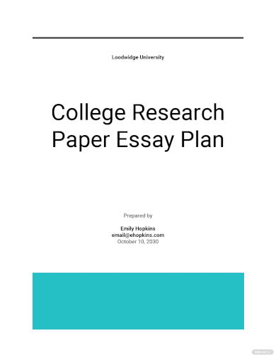 Research Paper For College Essay Template