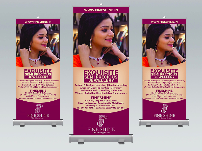 rollup banner for jewelry shop