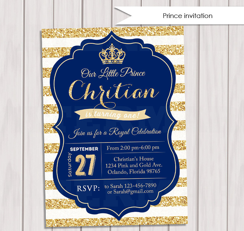 prince birthday invitation designs