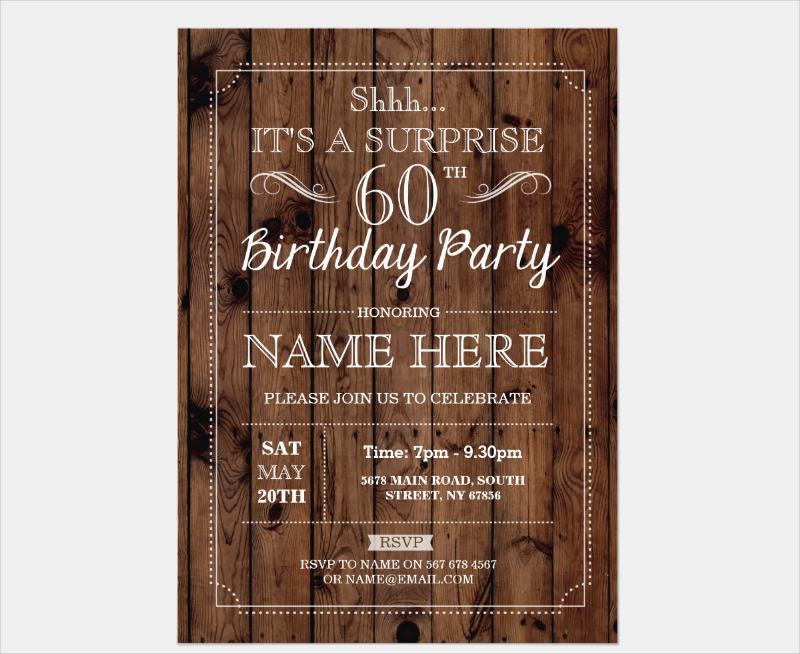 60th Birthday Invitation - 17+ Examples, Format, Pdf | Examples