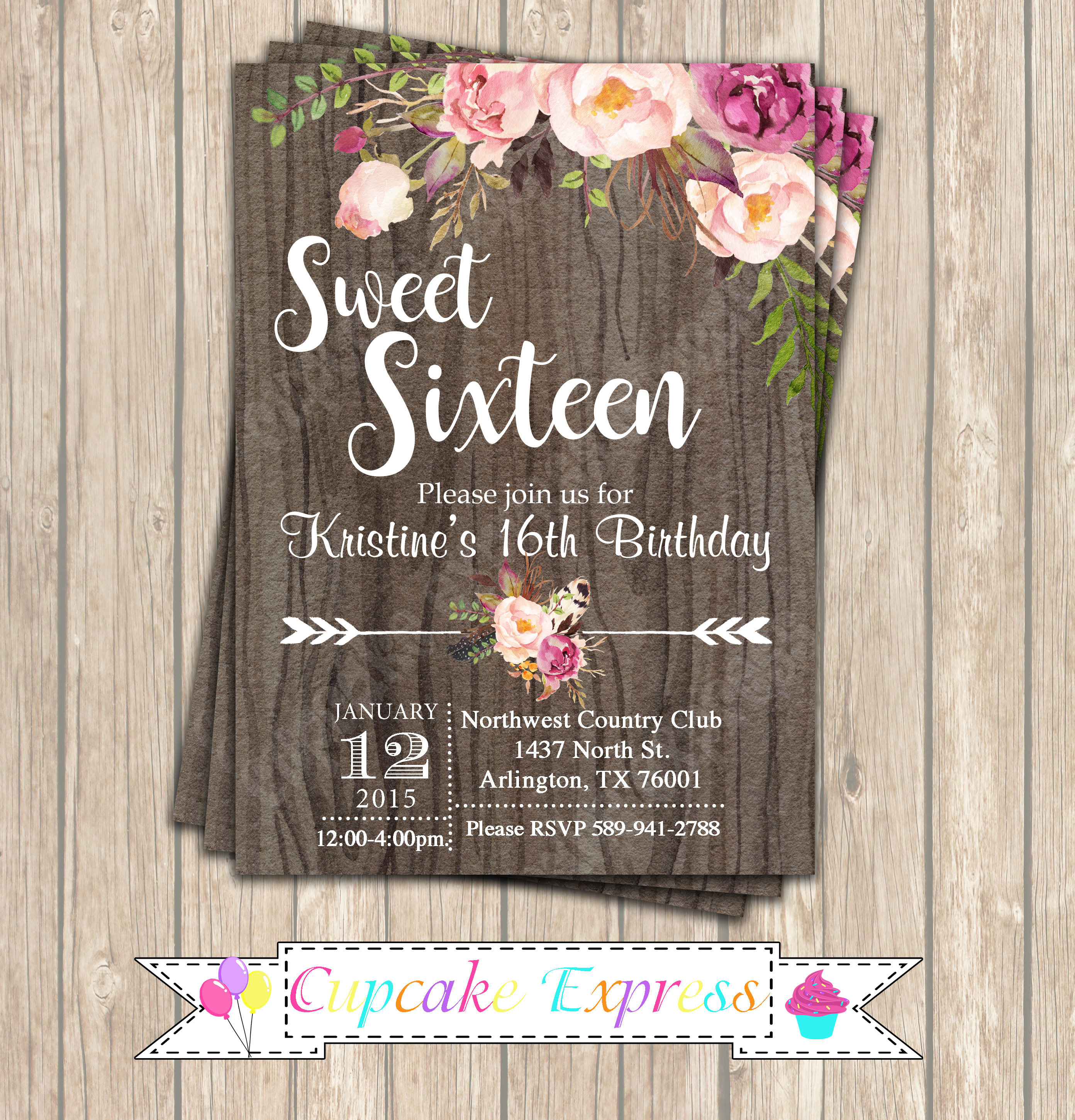 Sweet 16 Invitation Template