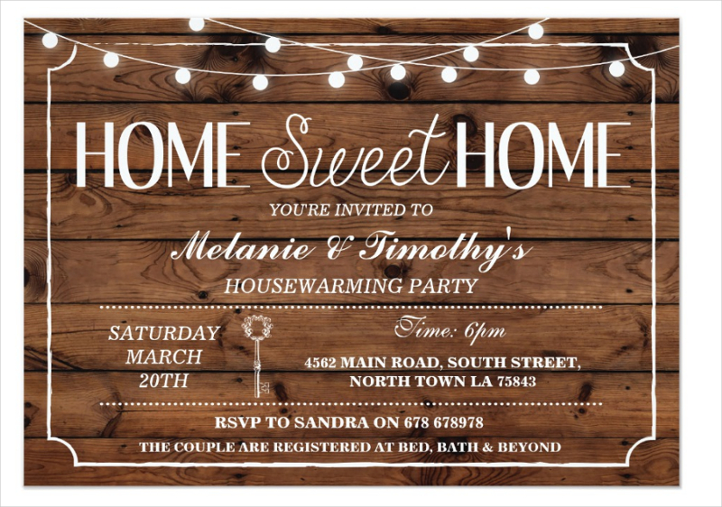 Rustic Sweet Home Housewarming Party Invitation