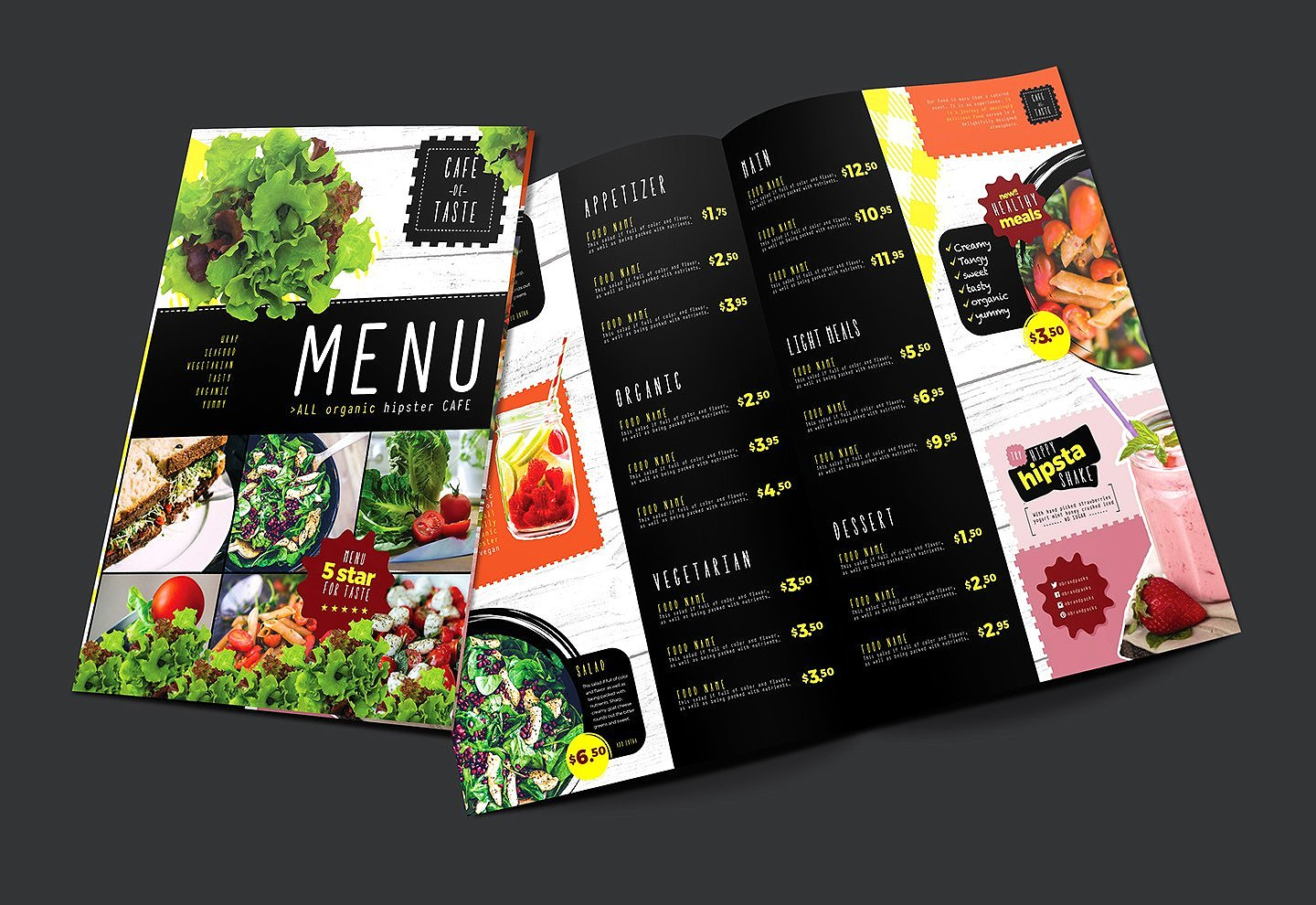 menu restaurant salad template printing examples menus a3 samples templates folding york folded psd away take