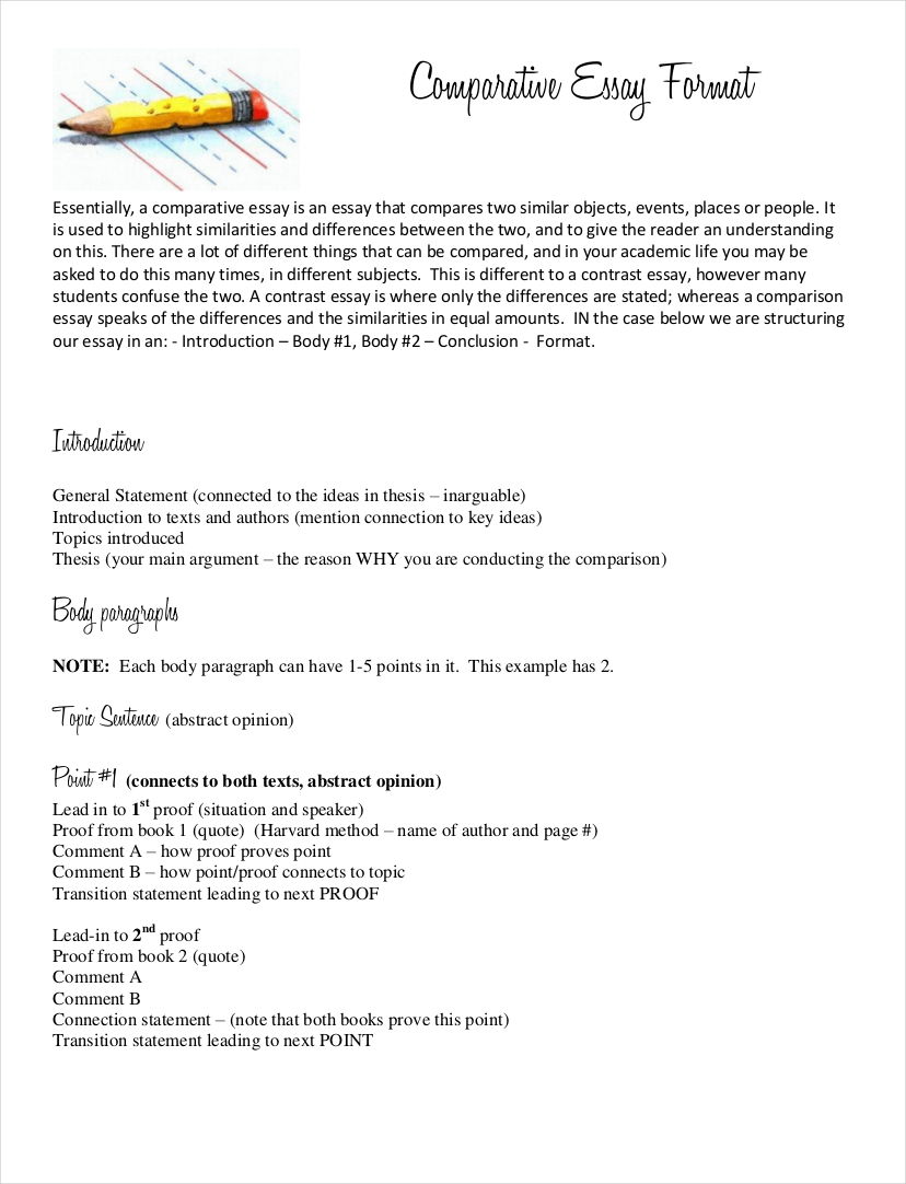 comparison essay outline example