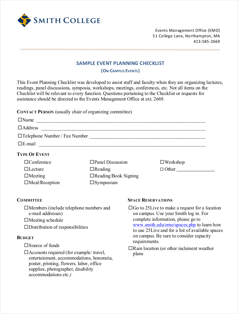 Event Planning Checklist 13 Examples Format Pdf Examples Event Planning Checklist 13 Examples Format Pdf Examples
