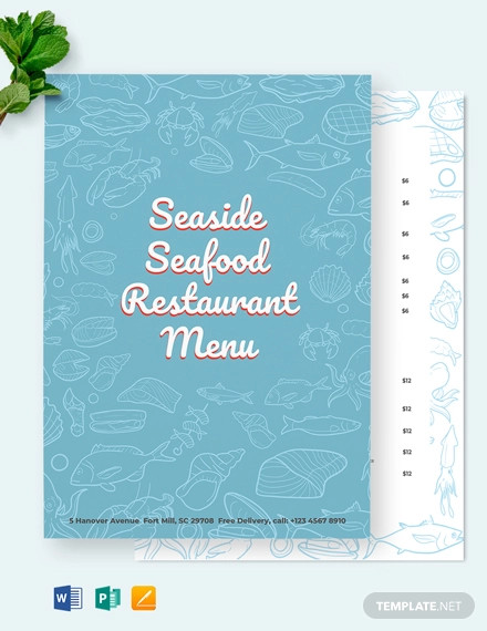 Seafood Restaurant Menu Template