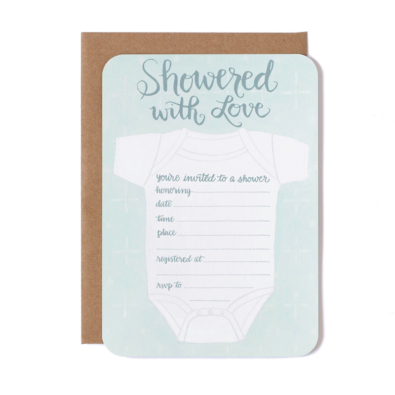 Showered With Love Blank Invitation