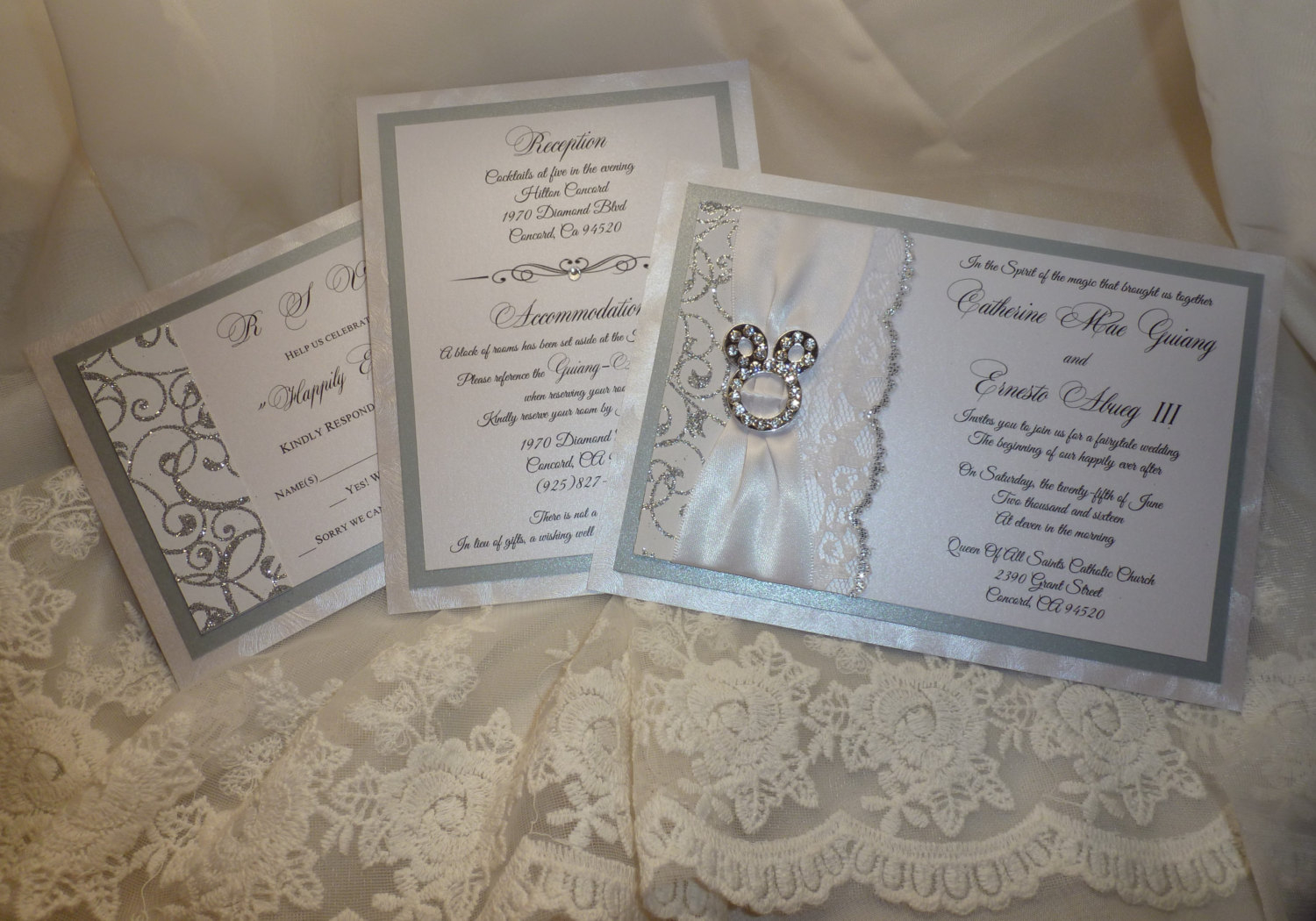 stylish disney wedding invitation