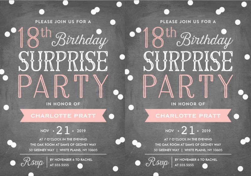 Surprise 18th Birthday Party Invitation