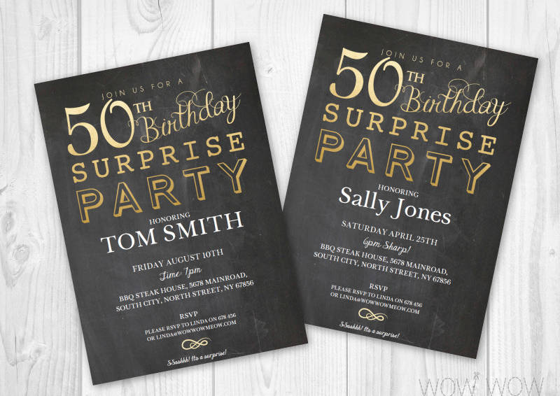 surprise 50th birthday invitation