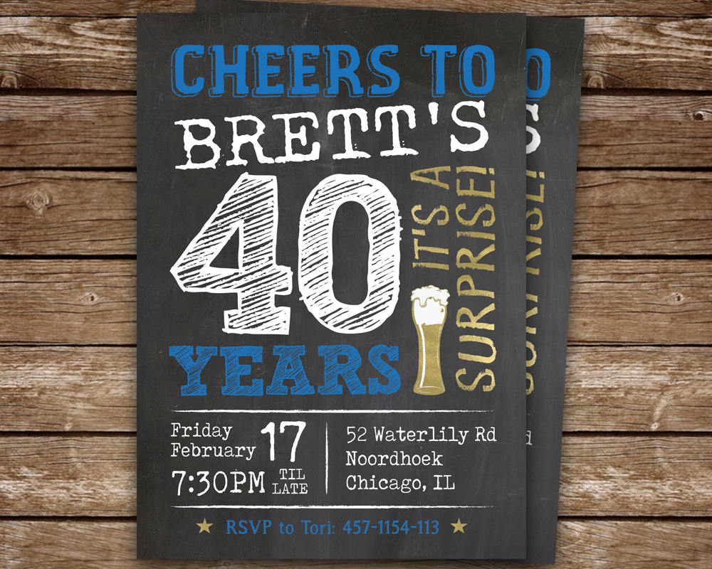 surprise party 40th birthday invitation