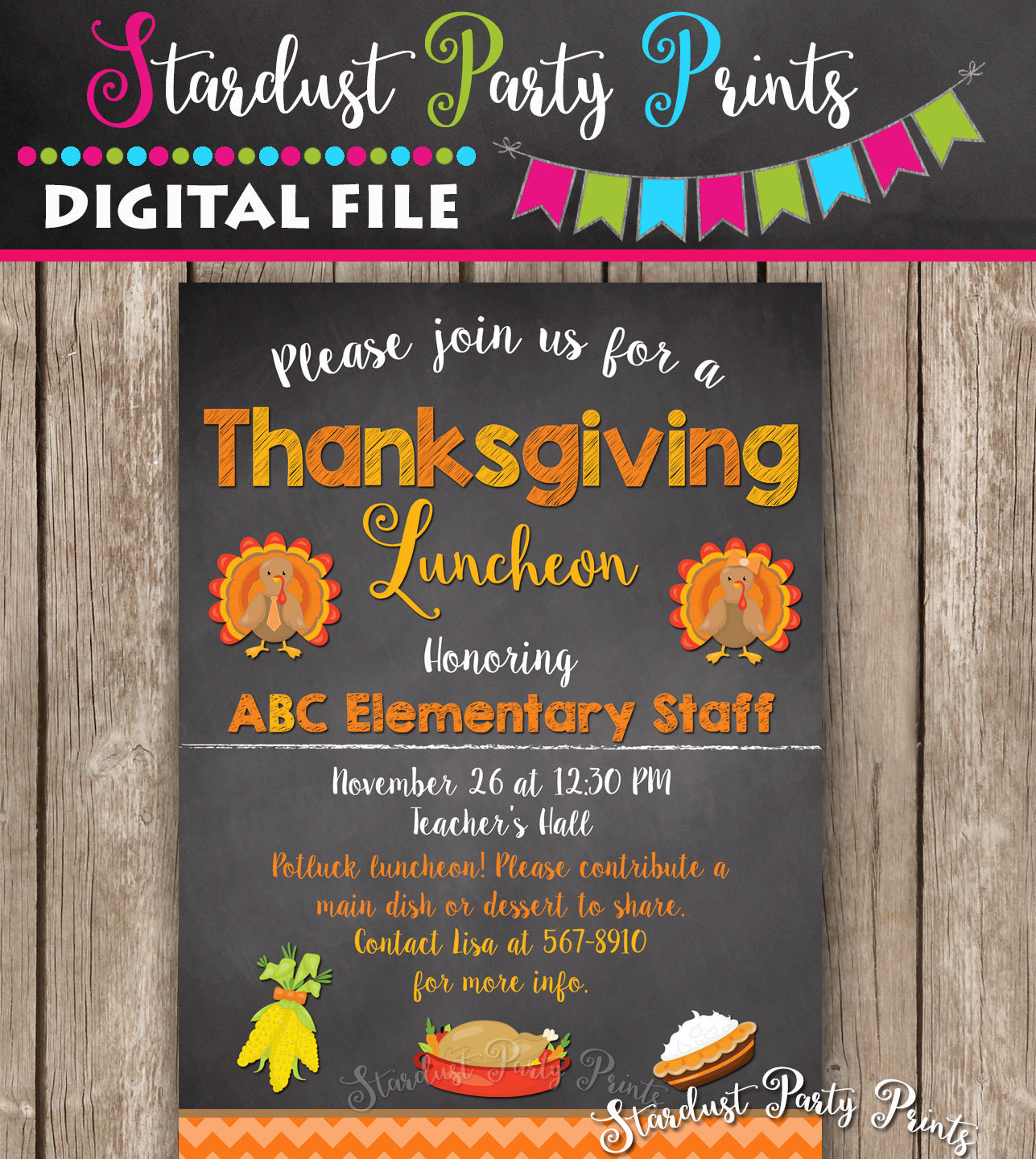 Thanksgiving Luncheon Invitation