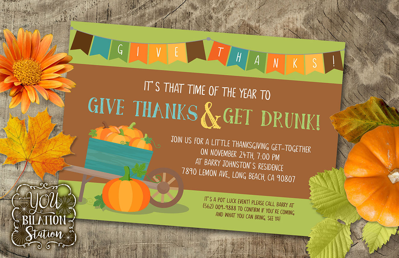 Thanksgiving Party Get Together Invitation