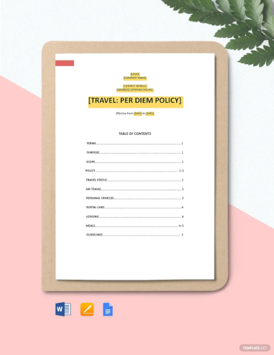 Travel Policy Template