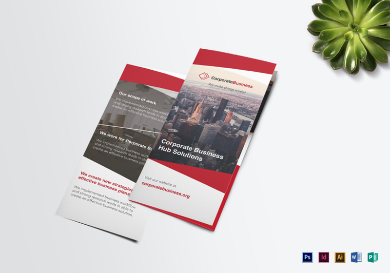 tri fold corporate business brochure template
