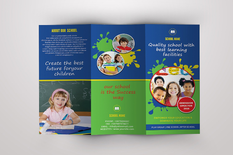 trifold brochure for school