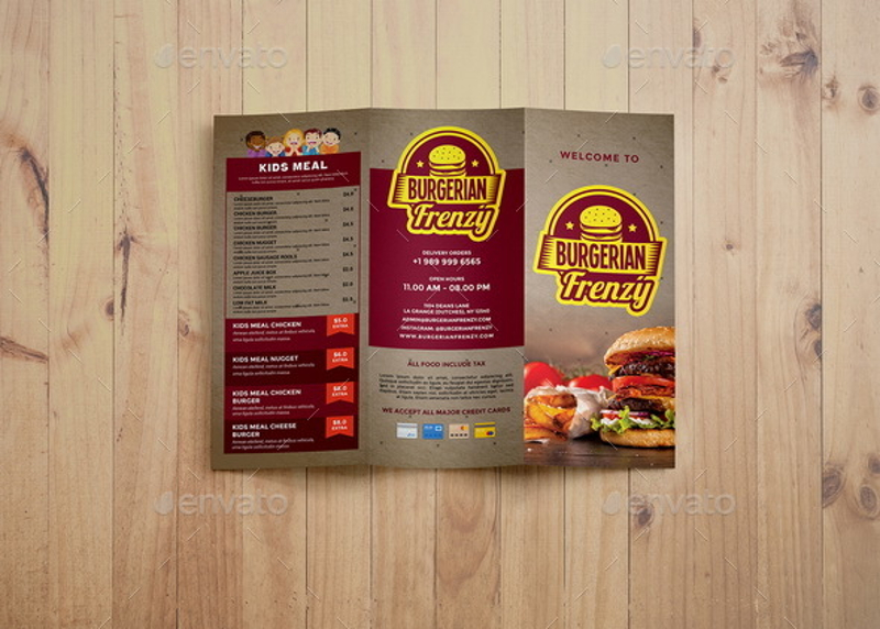 Trifold Fast Food Brochure