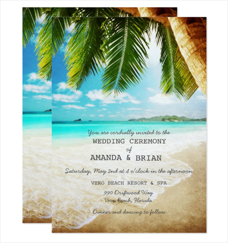 Island Wedding Invitation 13+ Examples, Format, Pdf Examples