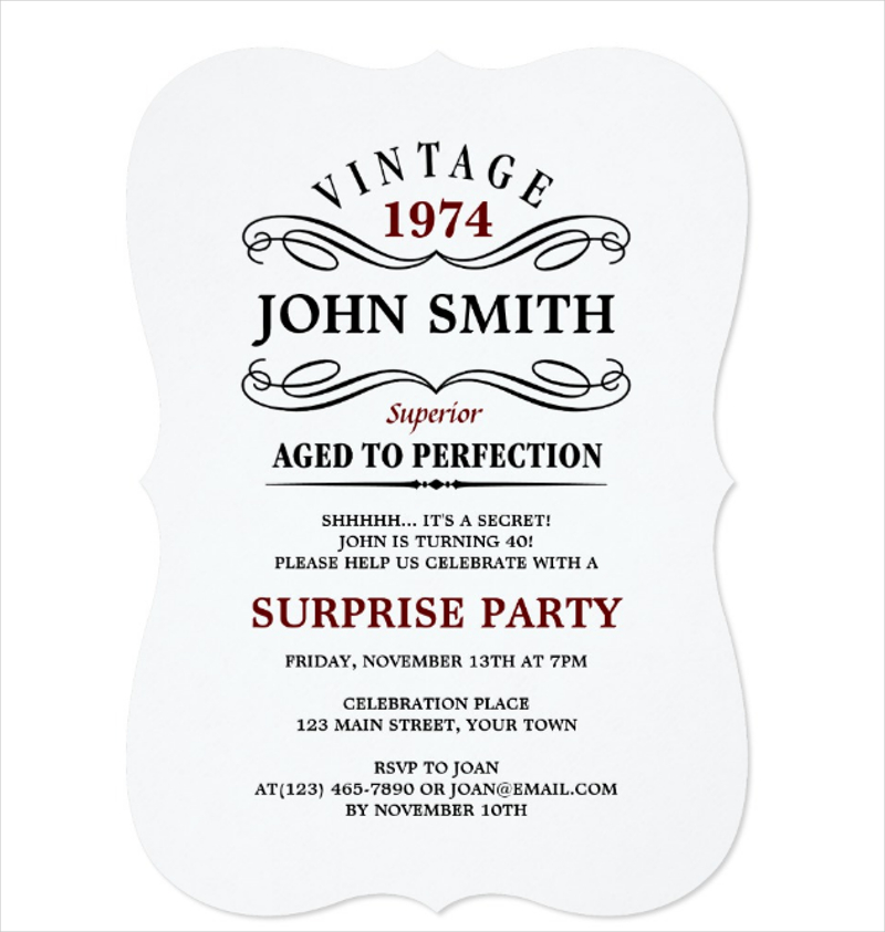 vintage aged to perfection funny birthday invite