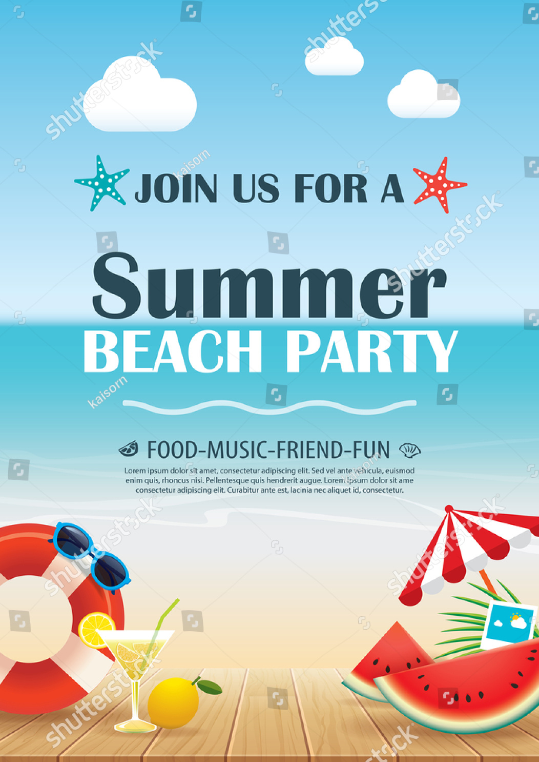 Beach Party Invitation 17 Examples Illustrator Word Pages