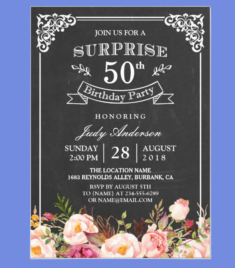 Vintage Chalkboard Surprise Birthday Party