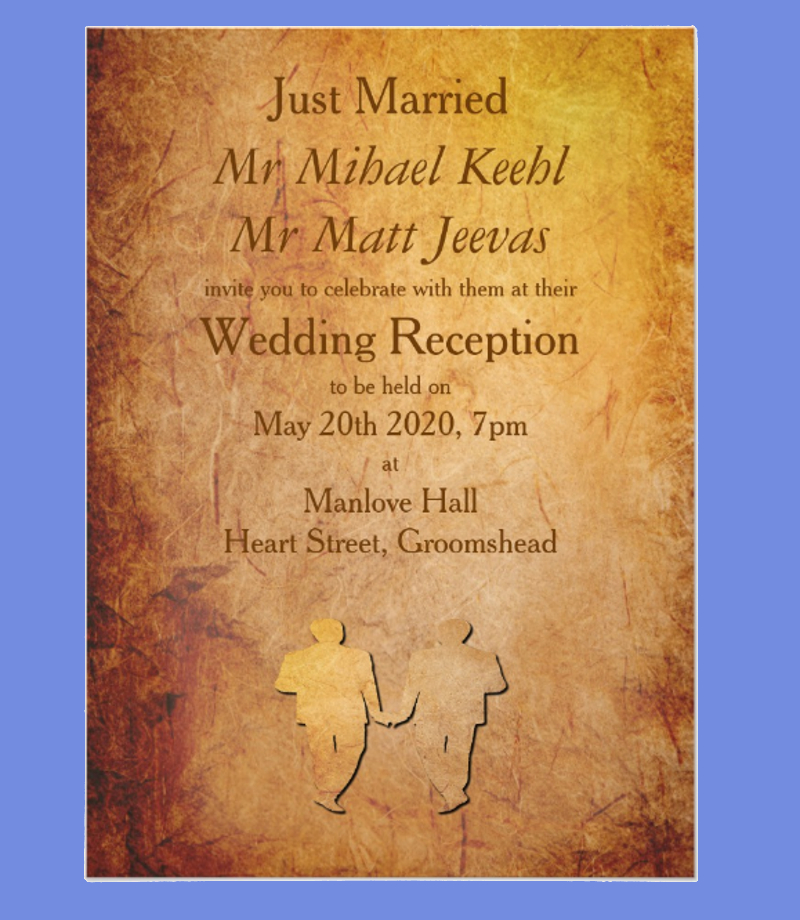 vintage paper gay wedding announcement invitation