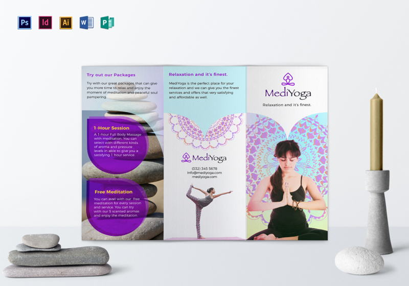 yoga class brochure design template