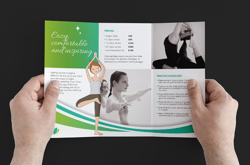 yoga studio brochure template