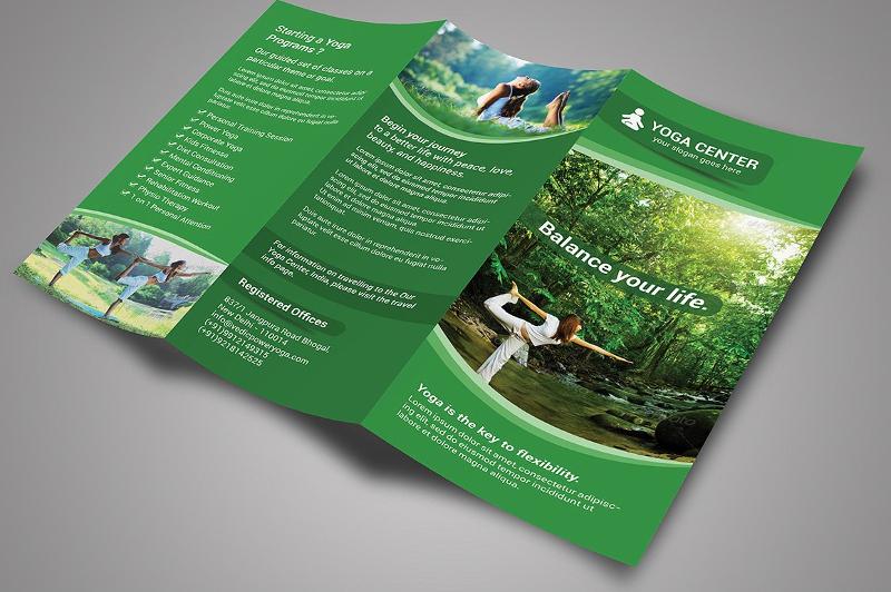yoga tri fold brochure