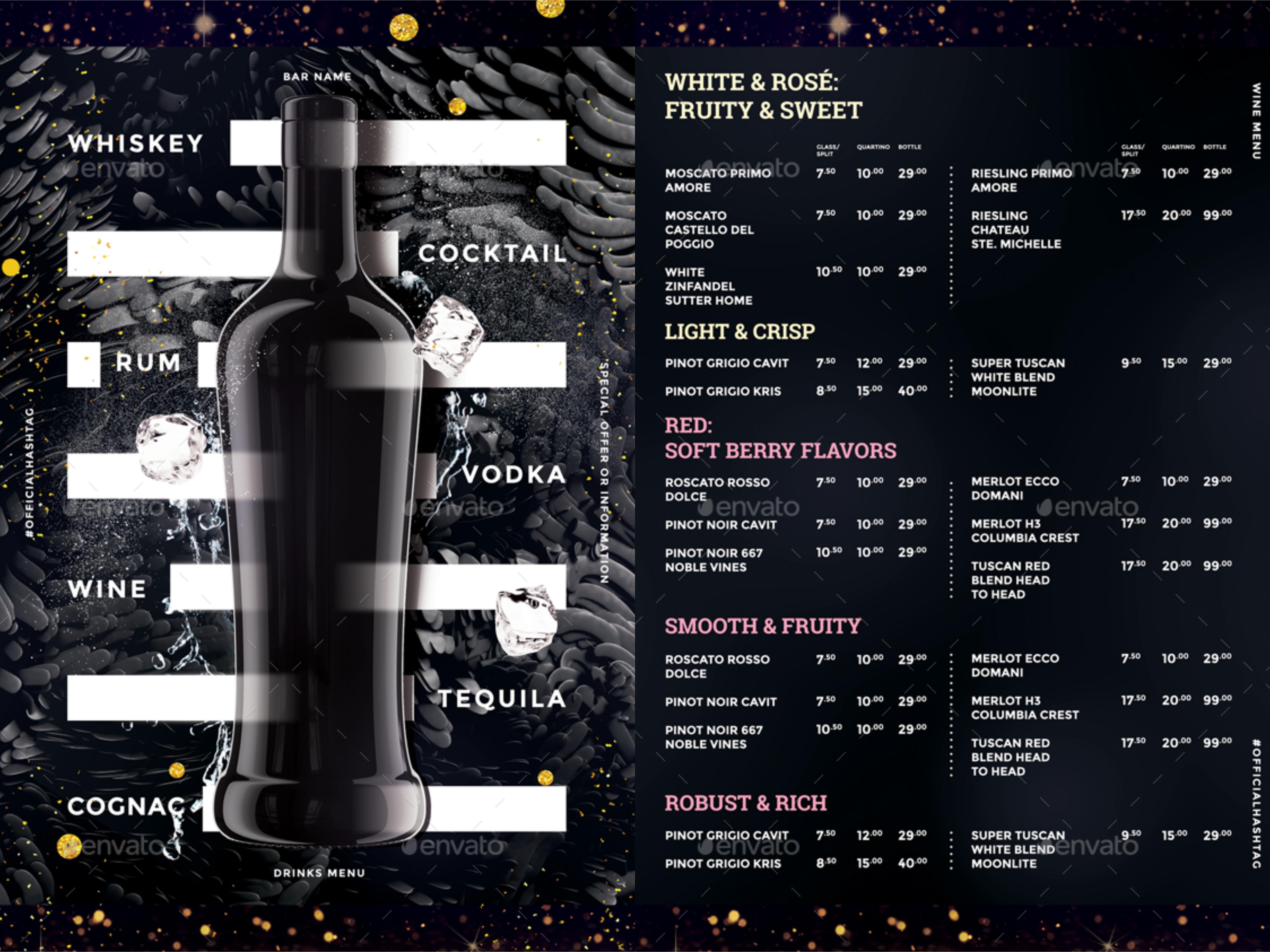 Free Printable And Customizable Wine Menu Templates Canva, 42% OFF