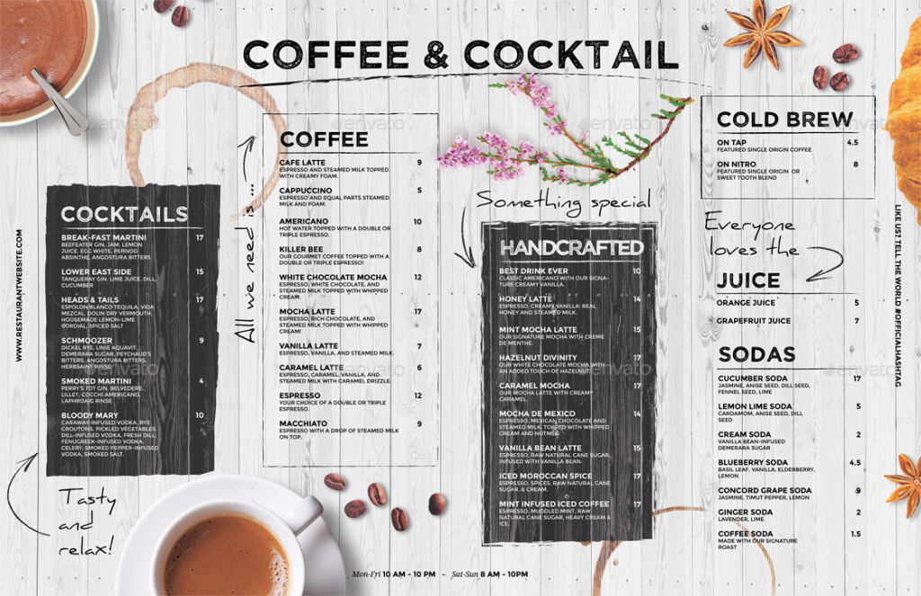 Coffee Menu - 15+ Examples