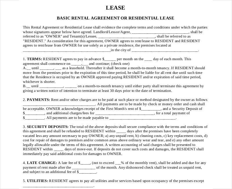 Rental Contract Examples - 19+ PDF, Google Docs, | Examples