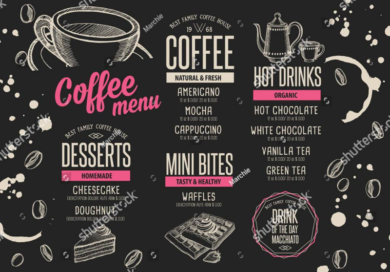 Blackboard Coffee Menu