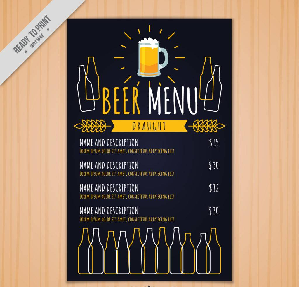 Blue Beer Menu Design