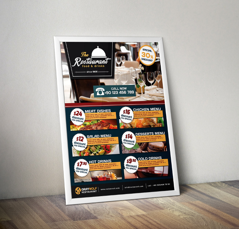 cafe and restaurant flyer