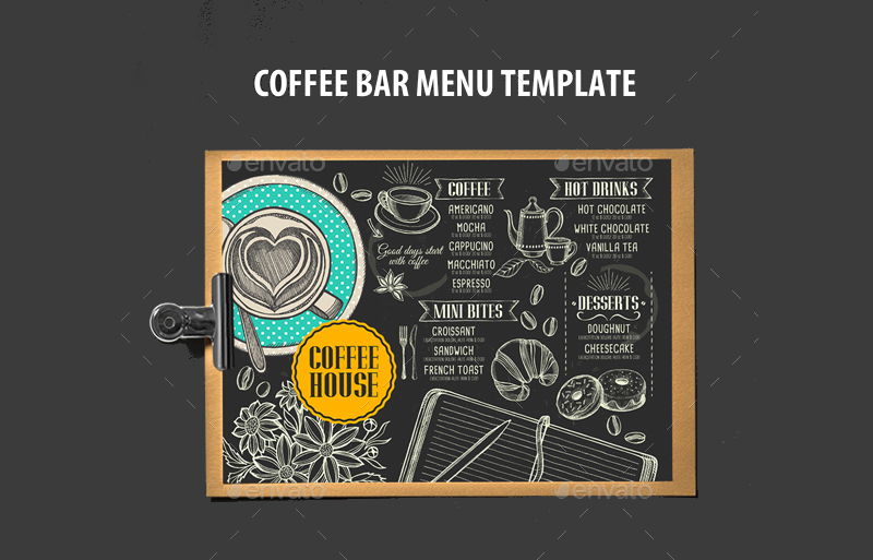 coffee bar menu template