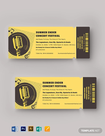 concert festival ticket template
