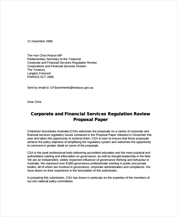 corporate and financial services paper